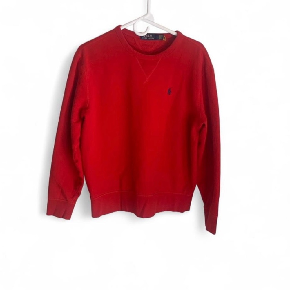 Polo Ralph Lauren crewneck sweater fleece lined size M preppy casual